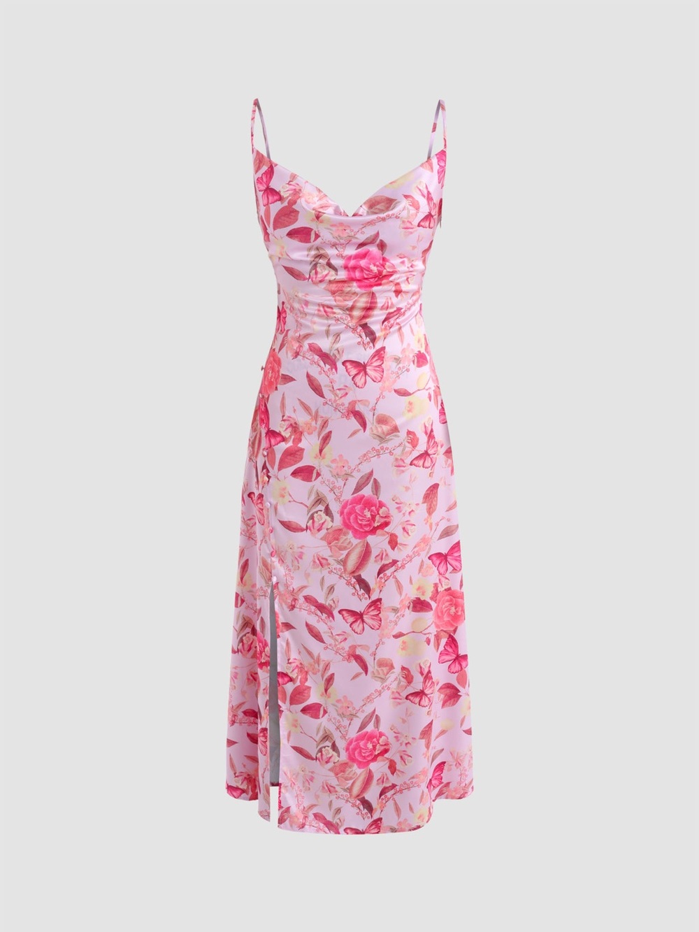 NWT Satin Floral Midi Dress
